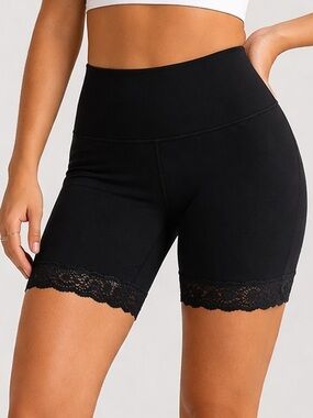 American Eagle High Rise Lace Trim Bike Shorts